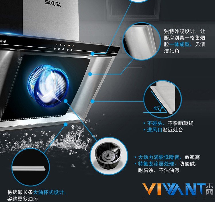 双腔笼烟直流吸排 樱花88R712近吸烟机热销 